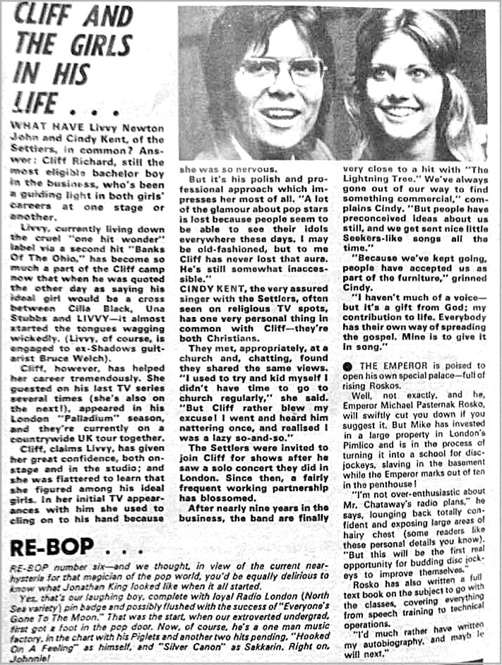 Cliff and the girls in his life - Disc and Music Echo