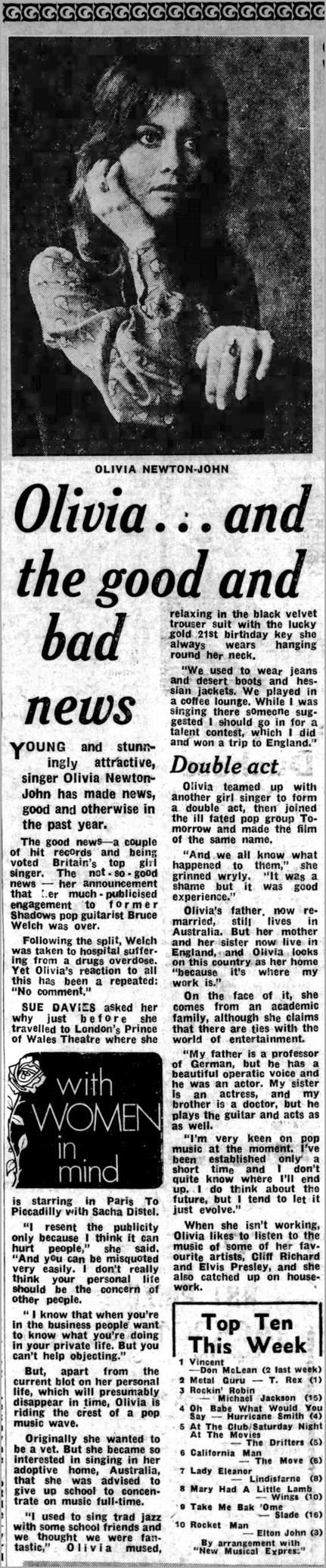 Olivia and The Good and Bad News - Evening Sentinel