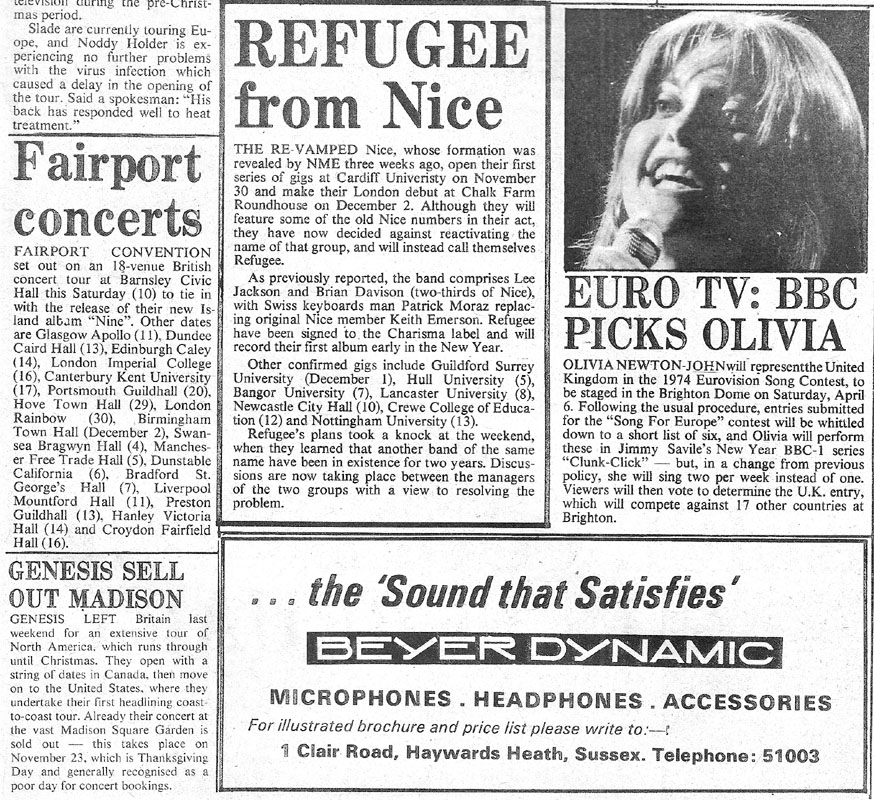 Euro TV - BBC picks Olivia - NME