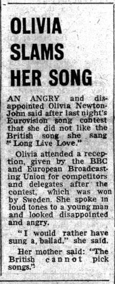 Olivia Newton-John Sunday Sun