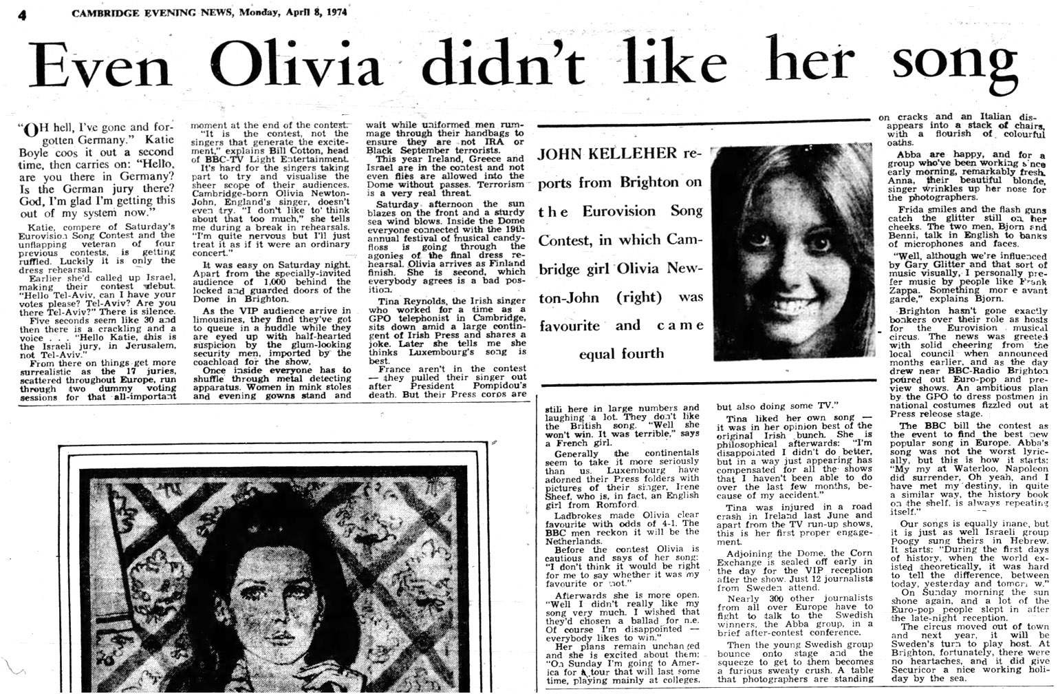 Even Olivia Didn't Like Her Song - Cambridge Evening News