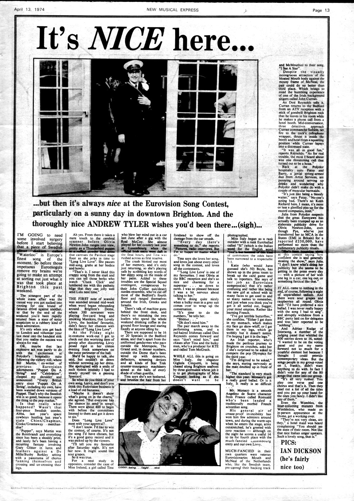 It's Nice Here, Eurovision - NME