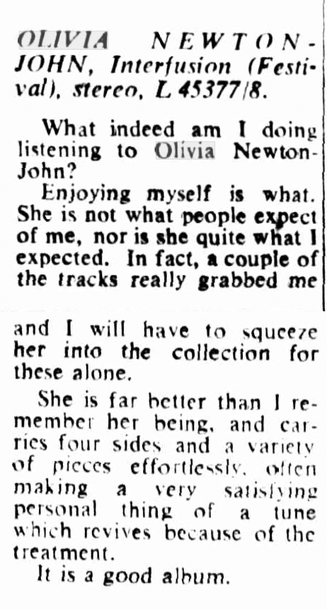 Olivia Newton-John album review - Canberra Times