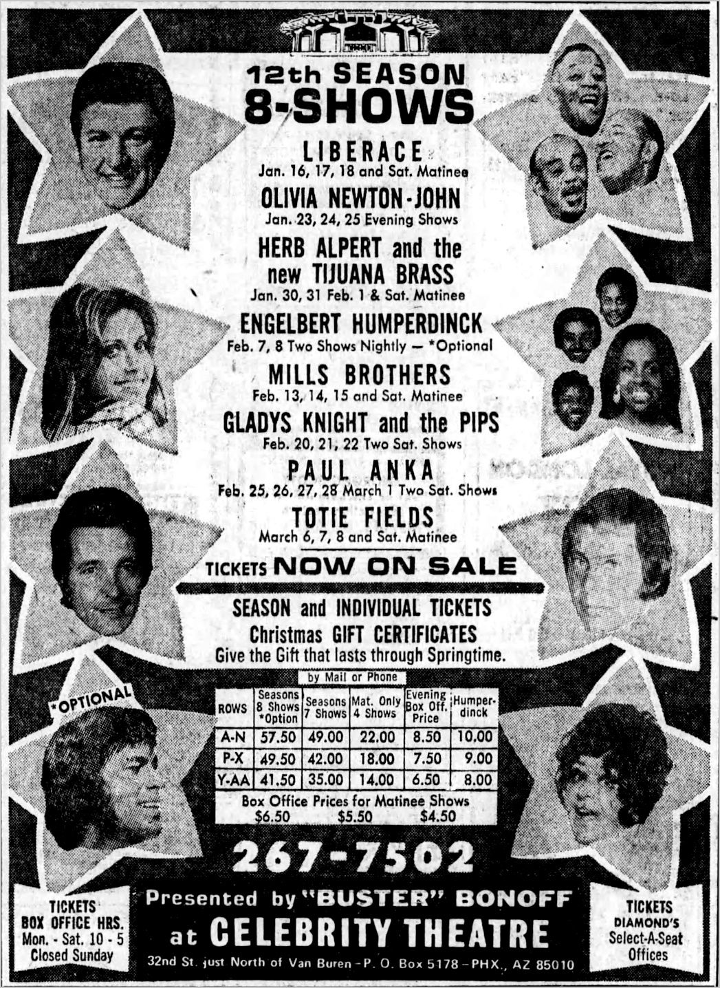 Singer To Appear At Phoenix Theatre, advert - Arizona Republic