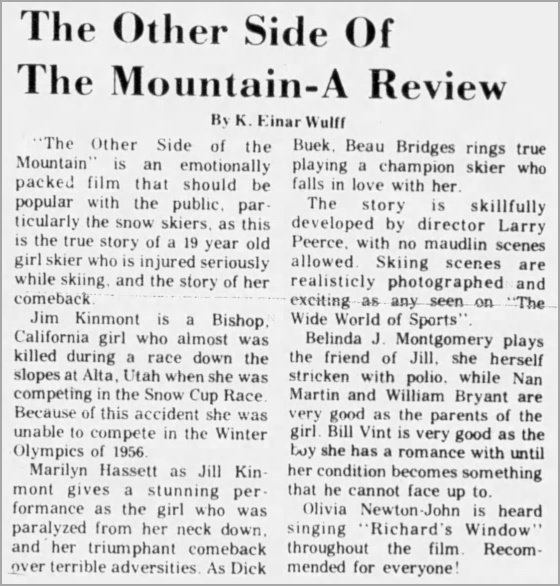 The Other Side Of the Mountain reviews  - Rumford Falls Times