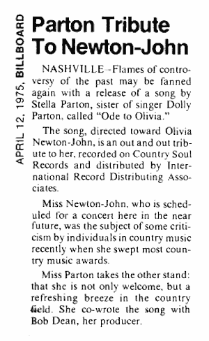 Parton Tribute to Olivia - Billboard