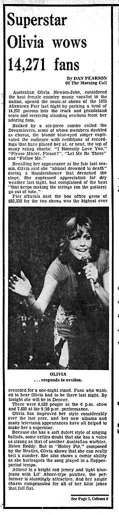 Superstar Olivia wows 14,271 fans (Olivia at the Allentown Fair) - The Morning Call