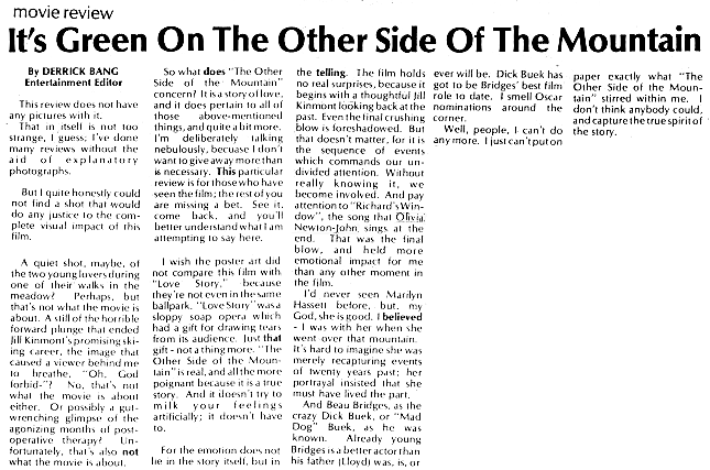 It's Green on the Other Side of the Mountain (Olivia on the soundtrack) - California Aggie