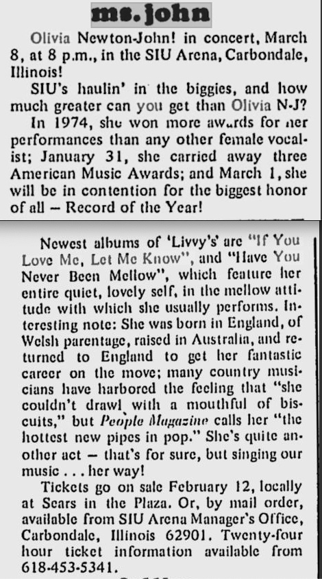 Olivia performing at SIU Arena Carbondale Illinois - The Southeast Missourian