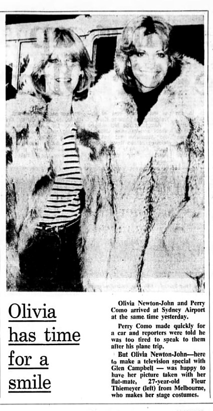 Olivia arriving at Sydney airport to make TV special with Glen Campbell - Sydney Morning Herald