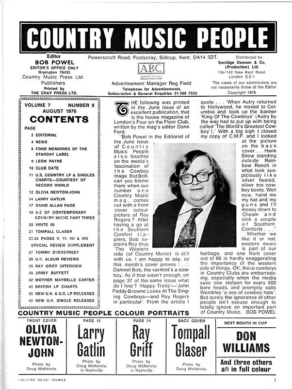 Spotlight on cover star Olivia - Country Music People V7 No8