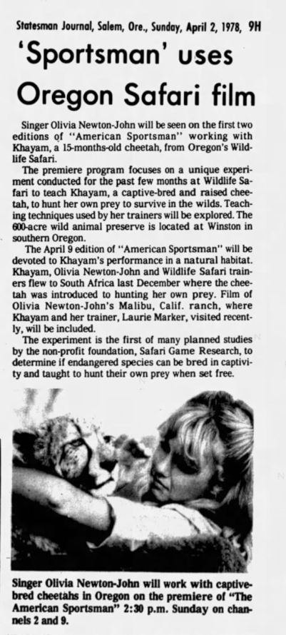 Sportsman uses Oregon Safari film - Statesman Journal