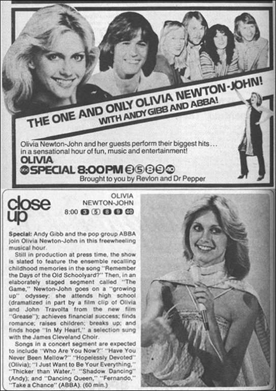 Olivia's TV Special advert - TV Guide and other