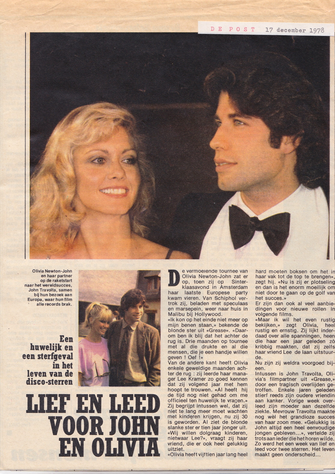 Joy and sorrow Olivia and John Travolta - De Post