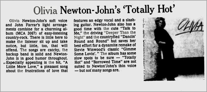 Olivia Newton-John's Totally Hot - Eugene Register Guard
