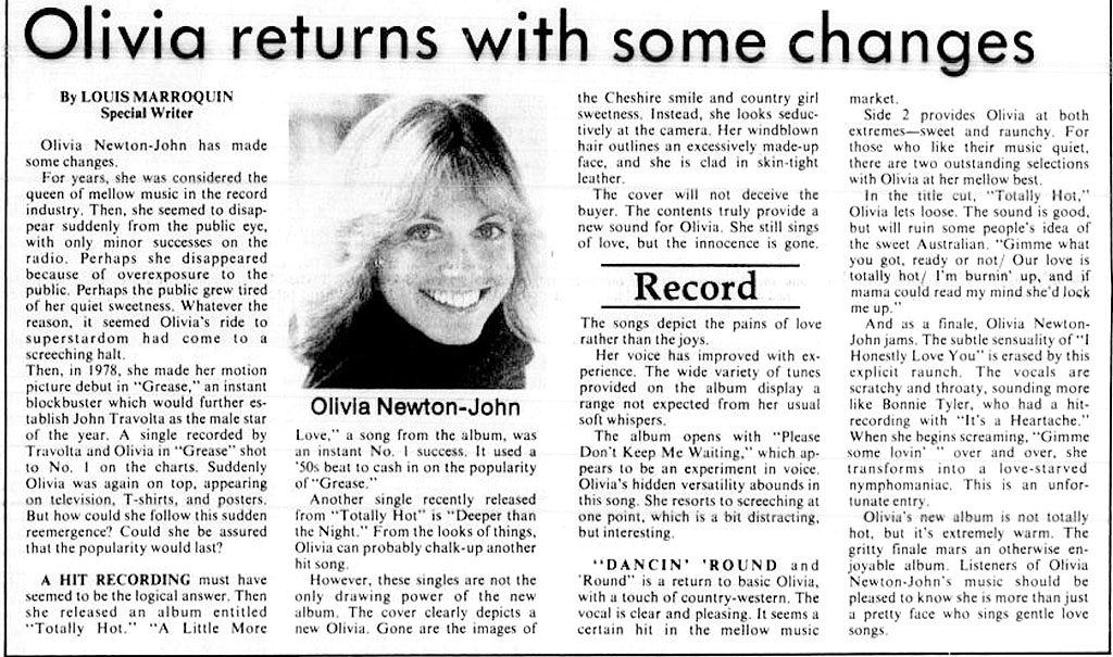 Olivia returns with some changes (Totally Hot review) - The North Texas Daily