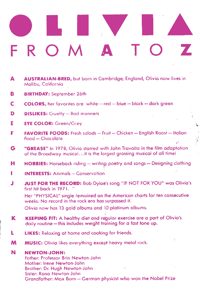 Olivia from A to Z