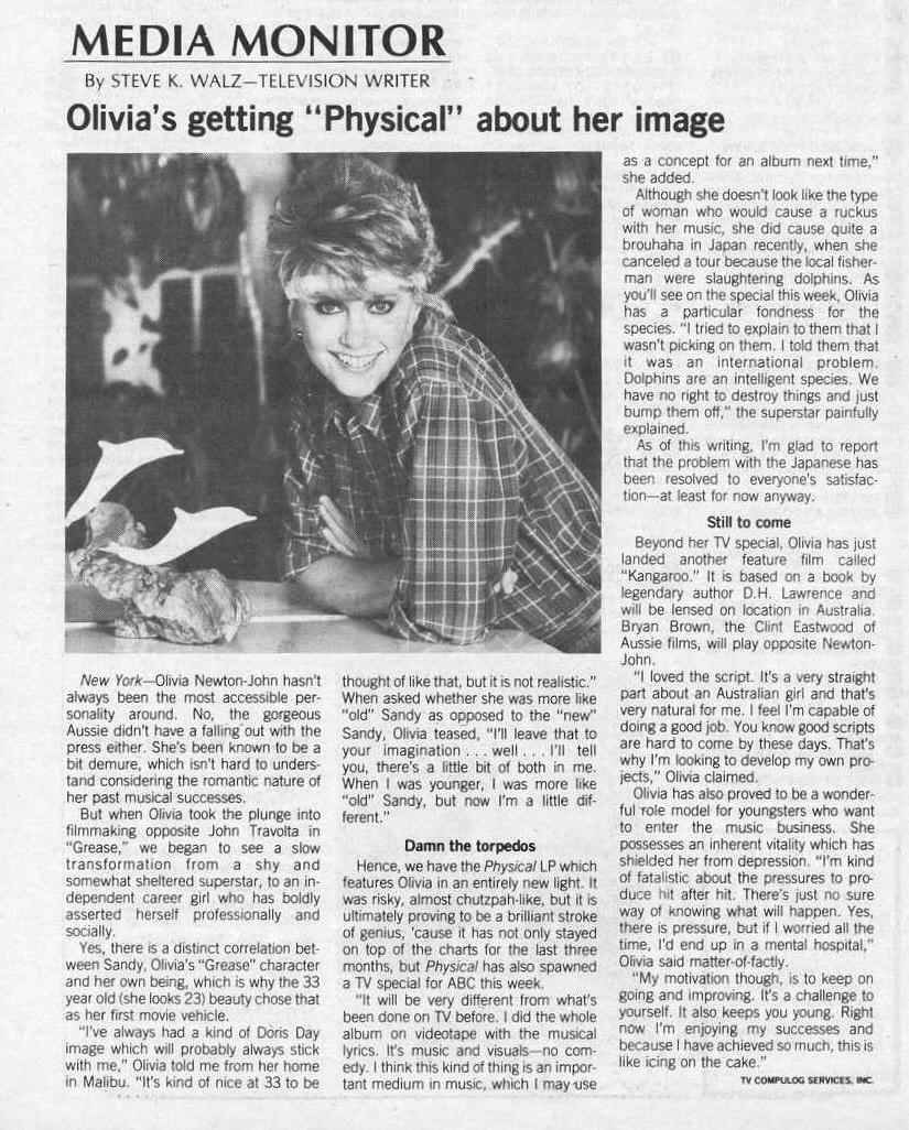 Olivia's getting Physical about her image - Beeville Bee Picayune