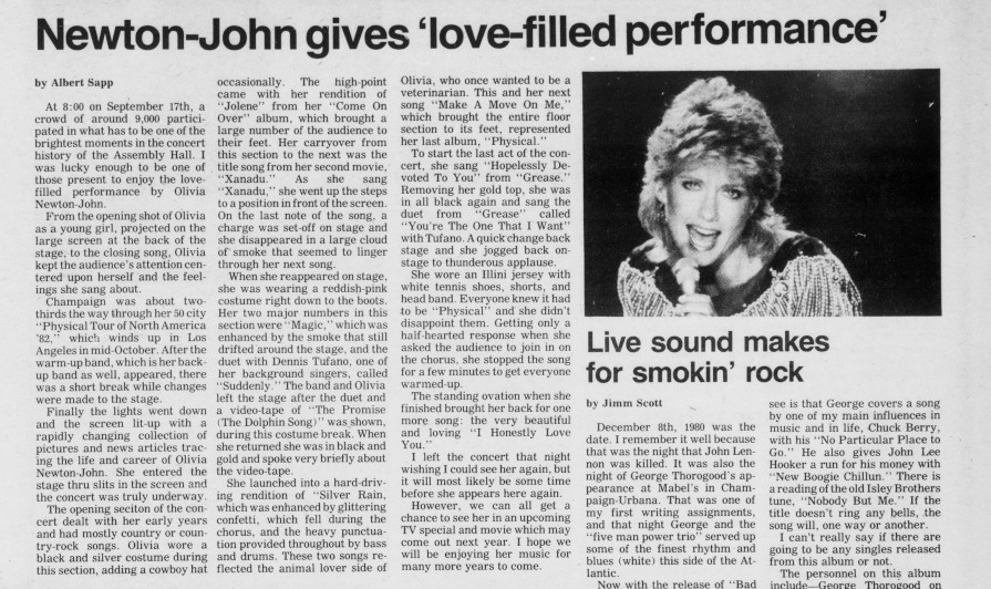 Newton-John gives love-filled performance, IL concert - The Prospectus