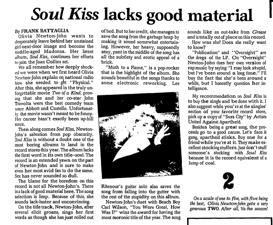 Soul Kiss lacks good material - The Pioneer