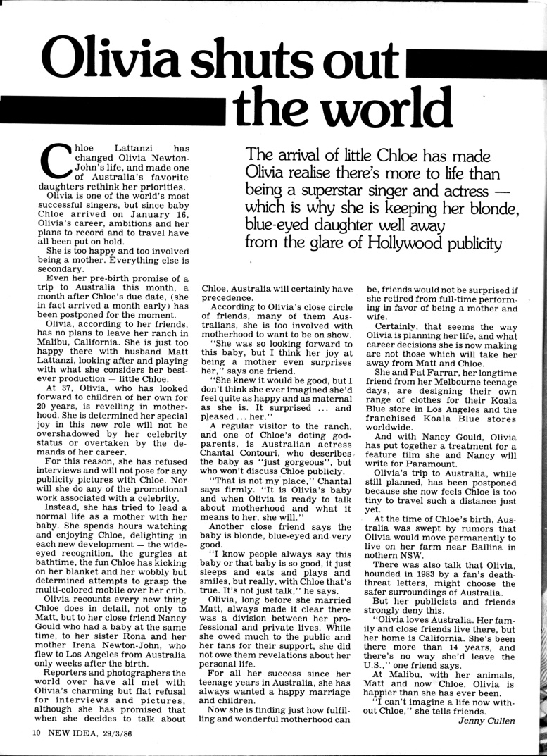 Olivia calling it quits? - New Idea