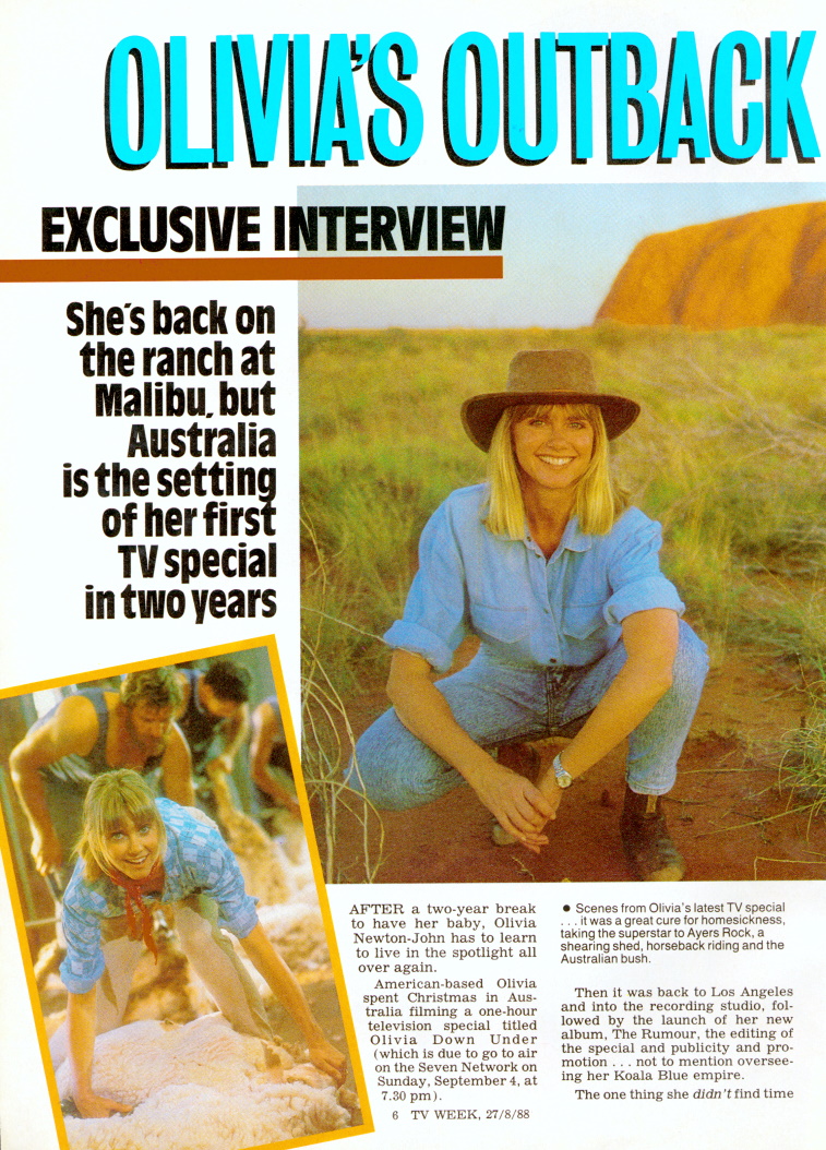 Olivia's Outback Comeback - TV Week