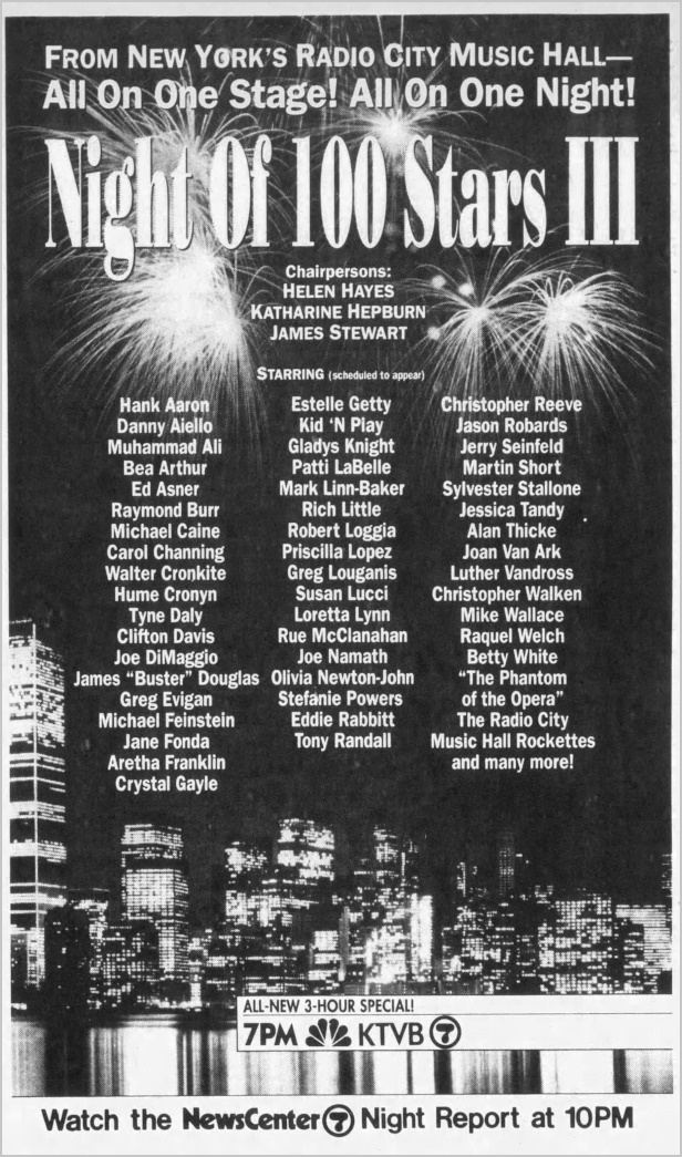 Night of 100 Stars advert - Idaho Statesman