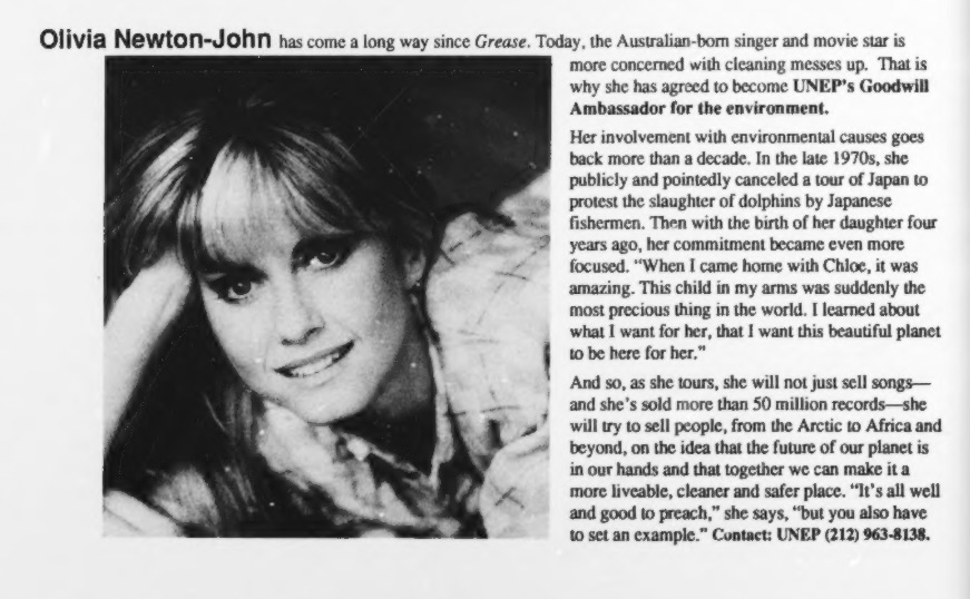 Olivia appointed Goodwill Ambassador for the environment - The United Nations