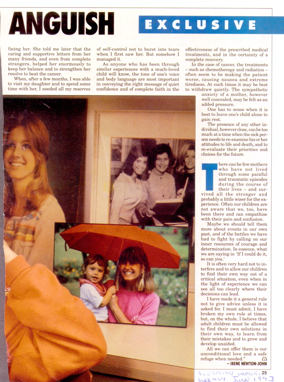 Olivia, Her Mother's Anguish - Australian Women's Weekly