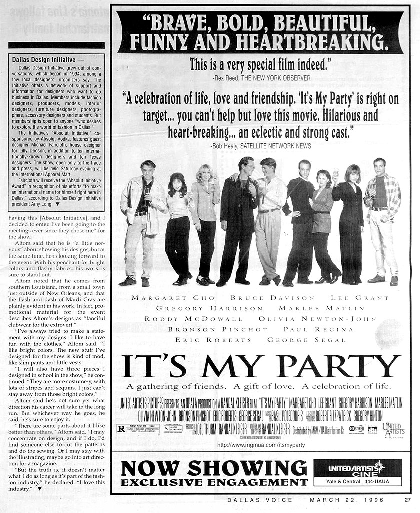 It's My Party feature - Dallas Voice