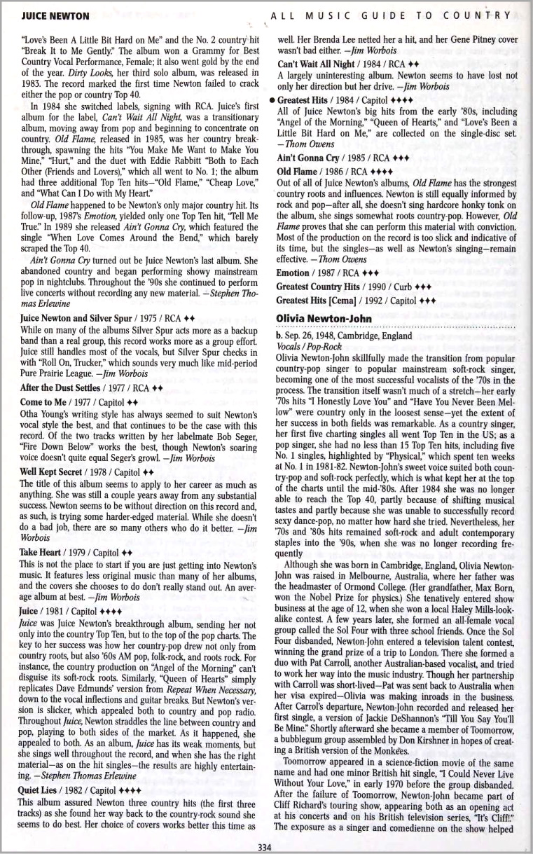 Olivia Bio - All Music Guide To Country