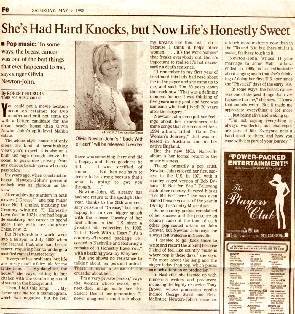 She's Had Hard Knocks, but now life's honestly sweet - Los Angeles Times