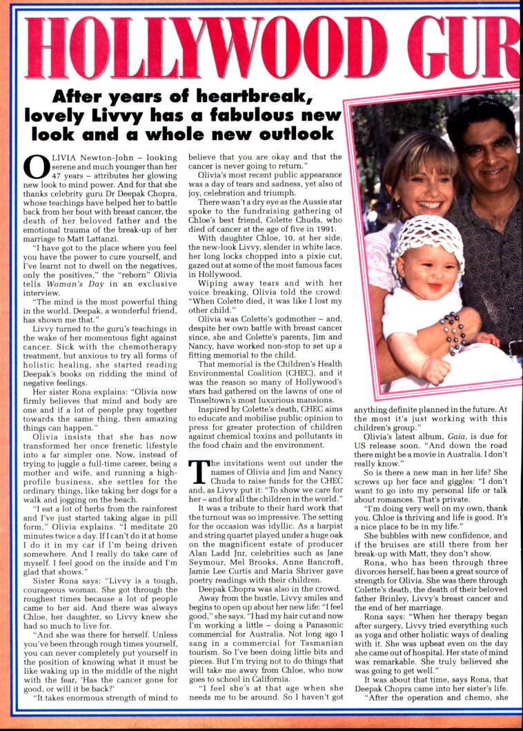 Hollywood Guru Heals Olivia - Woman's Day