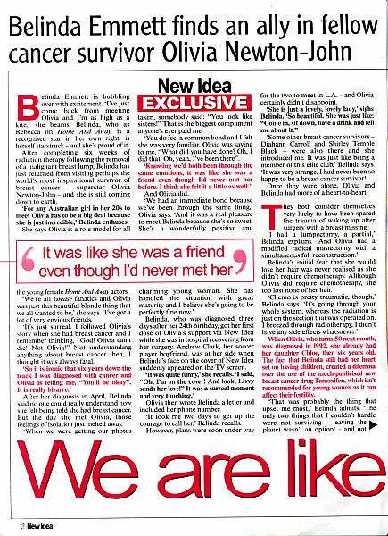 Belinda pours her heart out to Olivia - New Idea