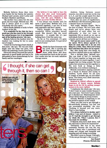 Belinda pours her heart out to Olivia - New Idea