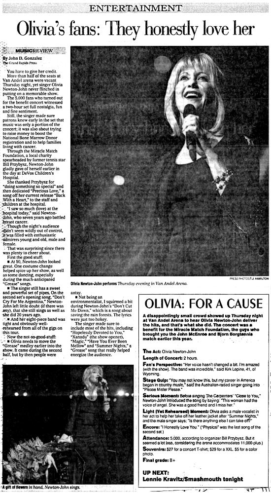 Olivia's fans, They honestly love her - Grand Rapids Press