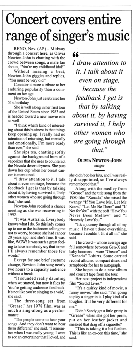 Concert covers entire range of singer's music, Reno - Daily Nebraskan