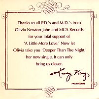 picture disc of Deeper Than The Night