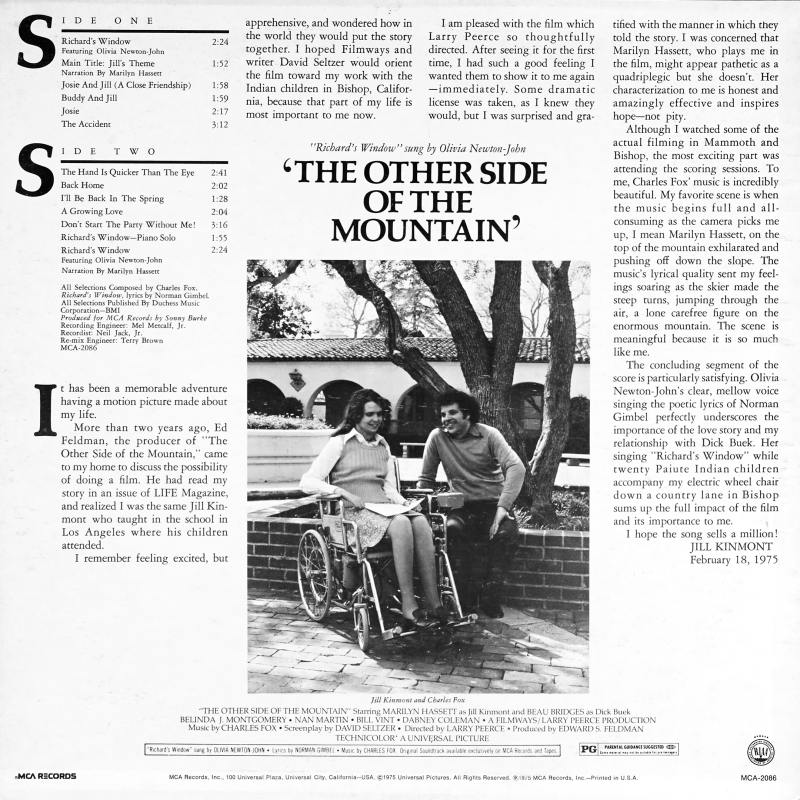 1975 The Other Side of the Mountain OST LP back cover
