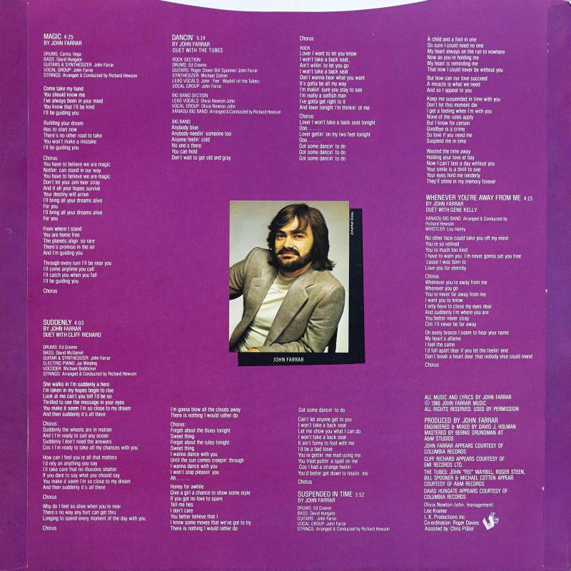 1980 Xanadu LP sleeve back