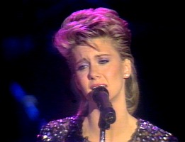 Screenshot from Olivia's 1982 concert video