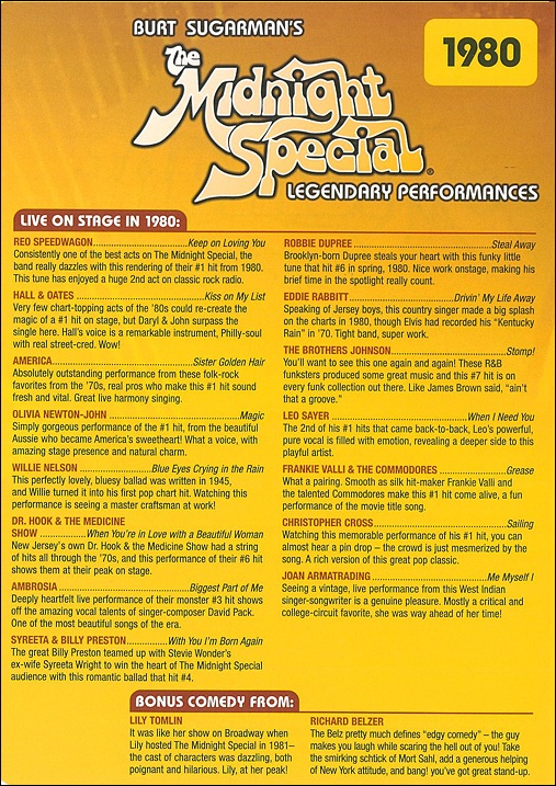 Midnight Special 1980 DVD