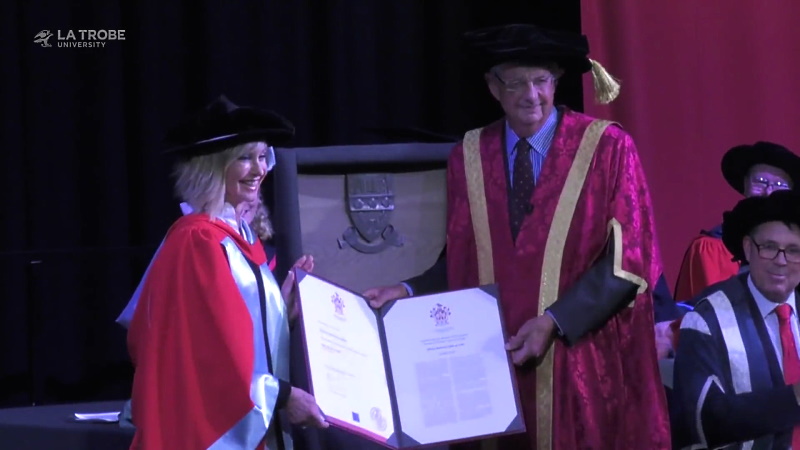 Olivia Newton-John receives Honorary Doctorate LaTrobe University 2018