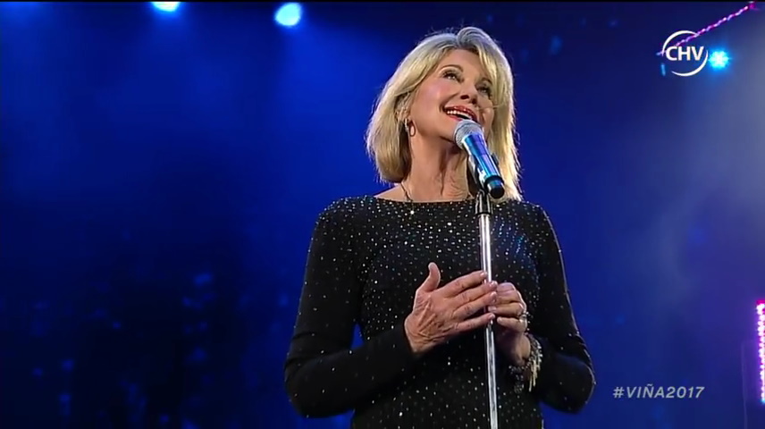 Olivia Newton-John at the Vina del Mar Festival 2017