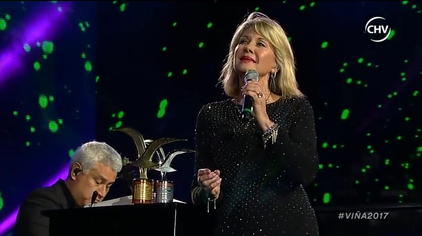 Olivia Newton-John at the Vina del Mar Festival 2017