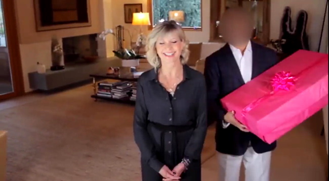 Olivia Newton-John reunited with her Grease leather jacket 2019