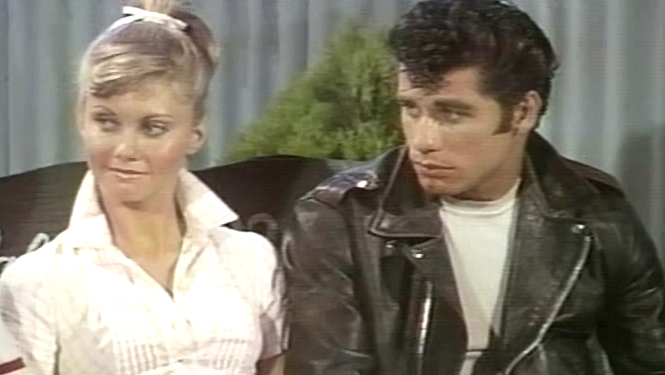 Olivia Newton-John on set of Grease Mike Douglas Show March 1978